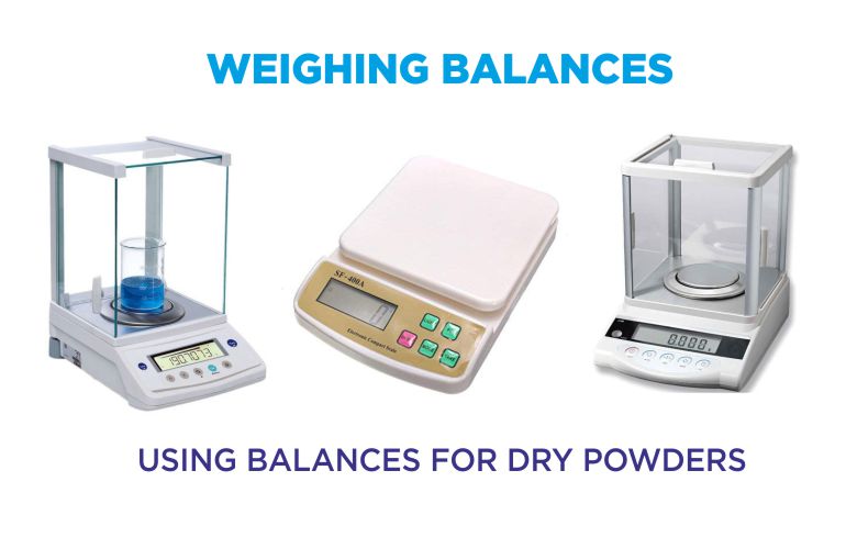 Weighing Pigment Powder on Weighing Scale Weighing Pigment Powder on Weighing Scale